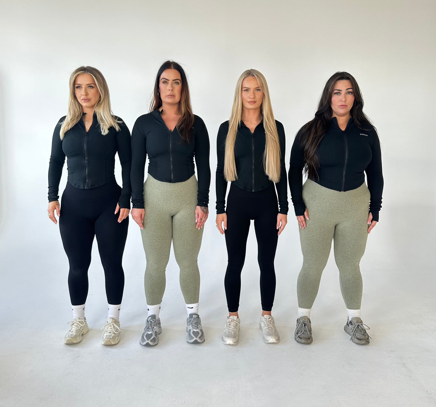 Black Jacket & green Legging