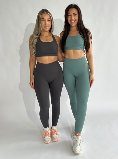 Leggings - Grey & Light Green