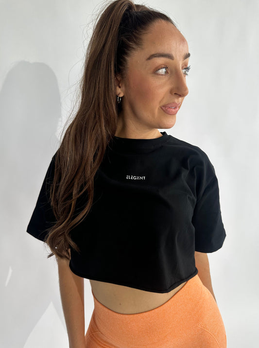 Basic Black Cropped Tee