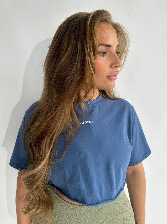 Basic Blue Cropped Tee