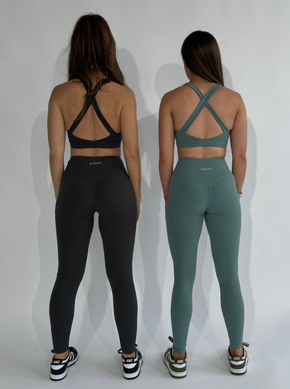 Leggings - Grey & Light Green Back 2