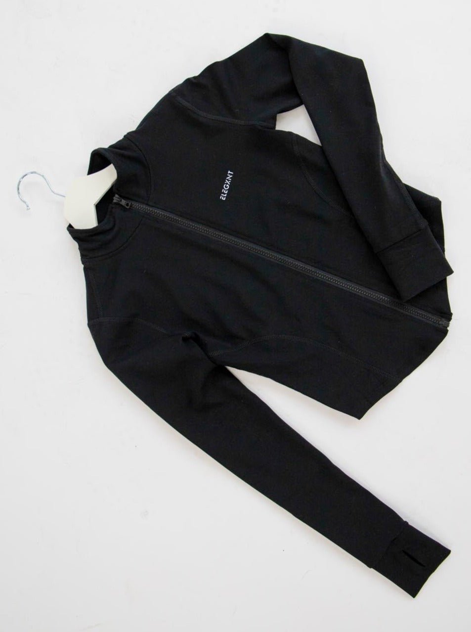 Black Seamless Zip Jacket - Elegxnt Clothing